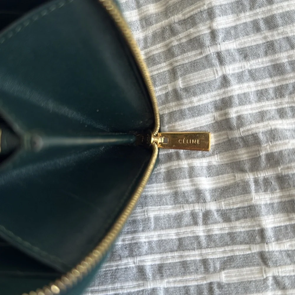 Dark Green Celine Zip Around Wallet - Picture 6 of 7